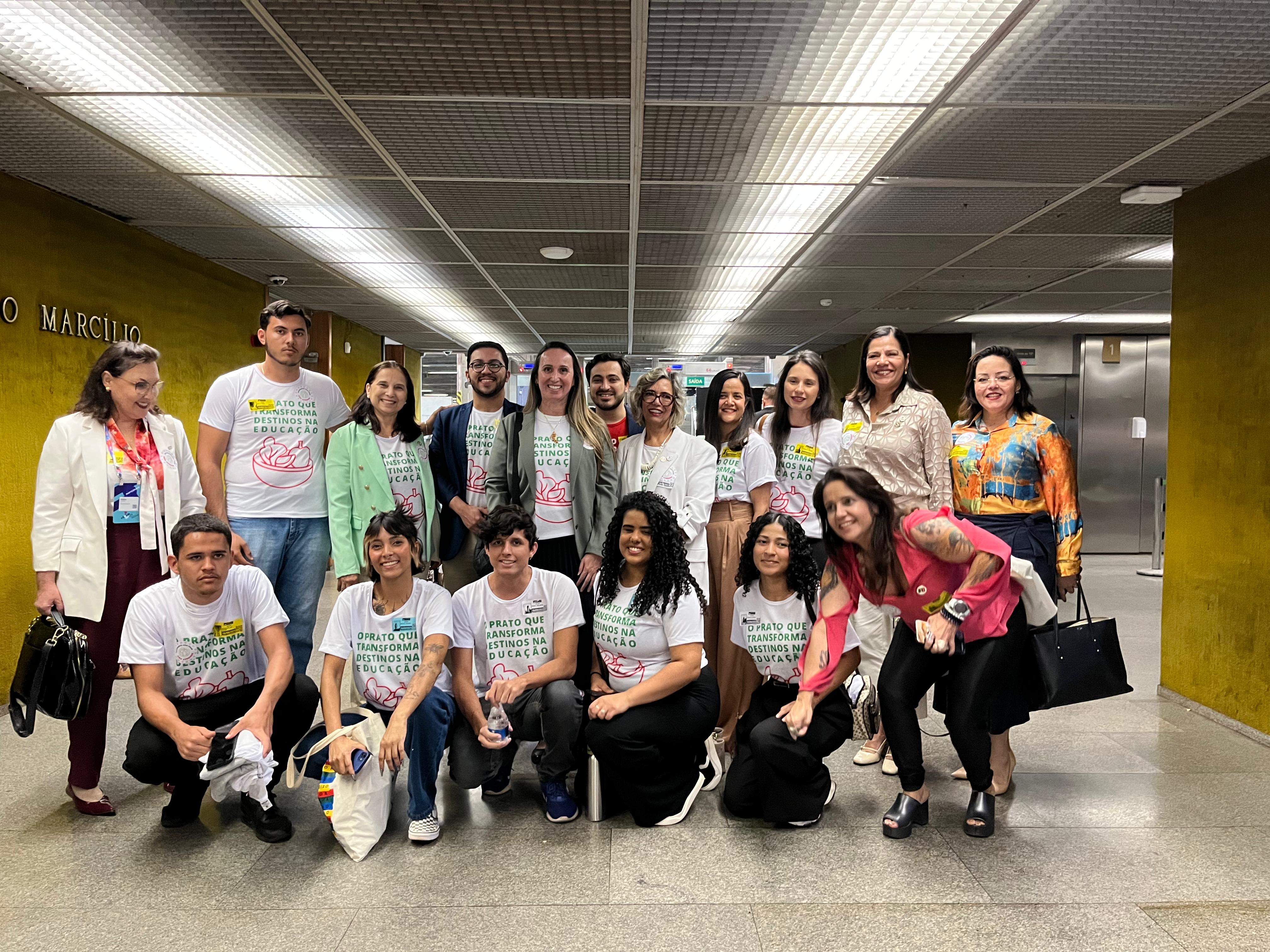 Gestores e estudantes do IFG participam de mobilização nacional do Conif, na Câmara dos Deputados em Brasília (DF), em defesa da alimentação escolar para alunos da Rede Federal
